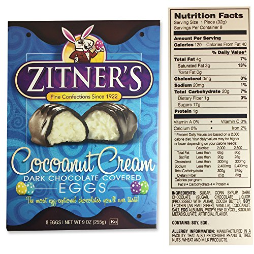 Zitners Butter Cream, Peanut butter & Coconut Eggceptional Dark & Milk