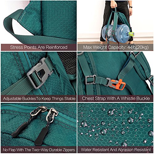 NEEKFOX Lightweight Packable Travel Hiking Backpack Daypack, 35L Foldable Camping Backpack,Ultralight Outdoor Sport Backpack (06.Green)
