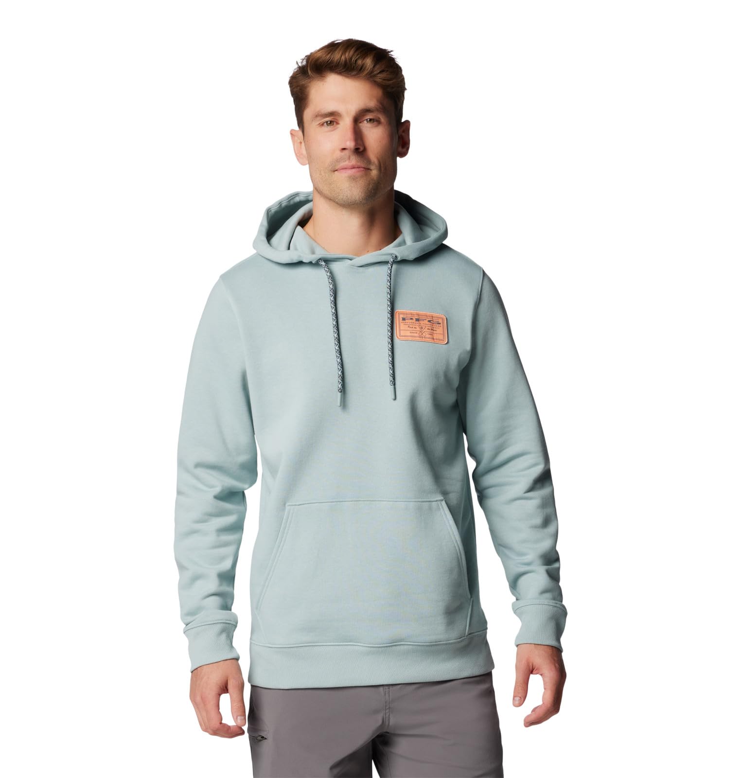Columbia Men’s PFG Castback Hoodie, Crushed Blue/Bright Nectar, X-Large