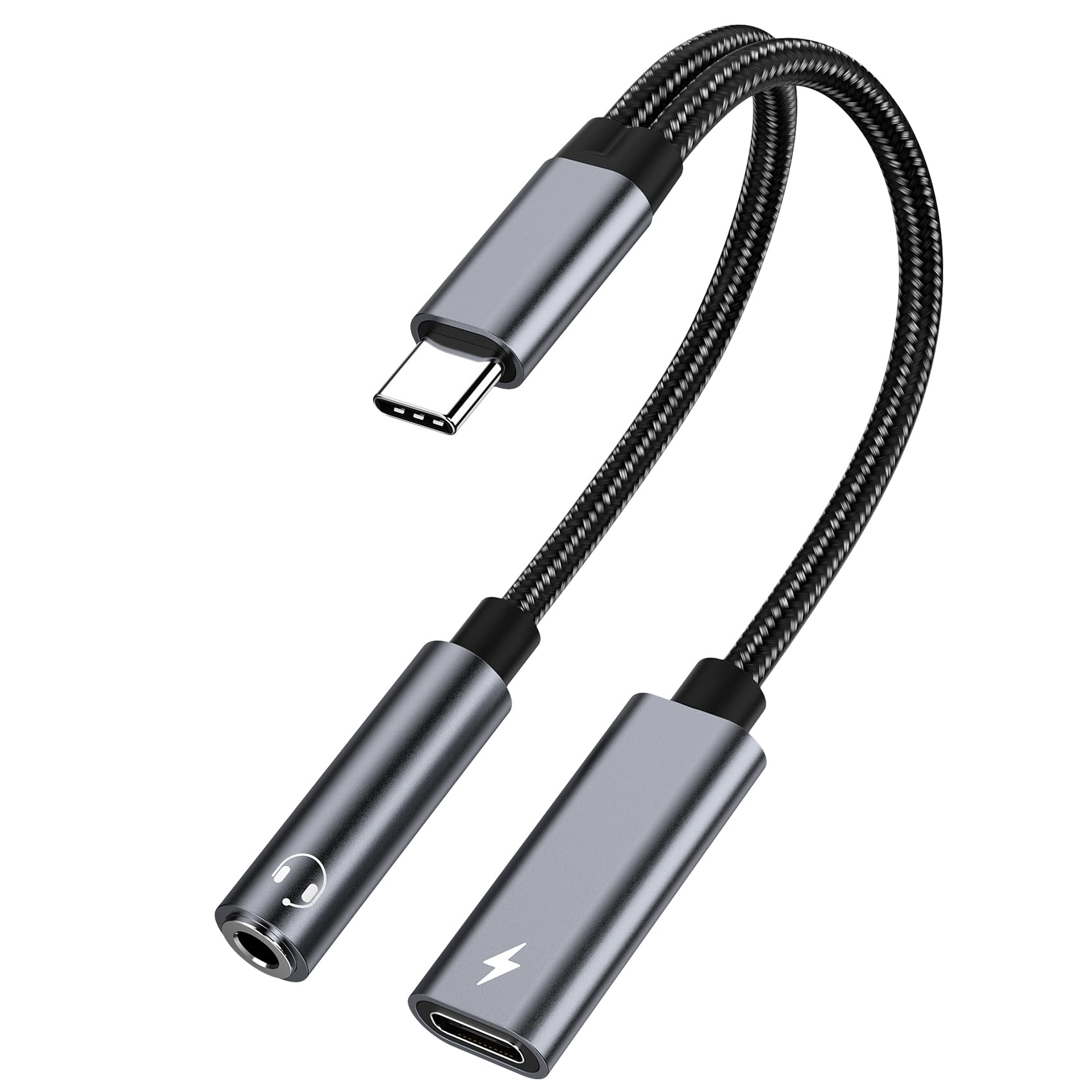 USB Type C to 3.5mm Headphone and Charger