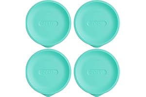 Replacement Lids for Pyrex 7200-PC 2 Cup, Silicone Round Storage Cover Lid for Anchor Hocking Glass Bowl 4 Pack Turquoise