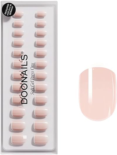 DOONAILS – Press On Nails 30er Set Classic French Square Form Creme/Weiß– Nägel zum Aufkleben Full Cover in Salonqualität – French nails soft gel Extra Short – Natürliches & angenehmes Tragegefühl