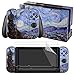 eXtremeRate Full Set Faceplate Skin Decal Stickers for Nintendo Switch with 2Pcs Screen Protector (Console & Joy-con & Dock & Grip) - The Starry Night