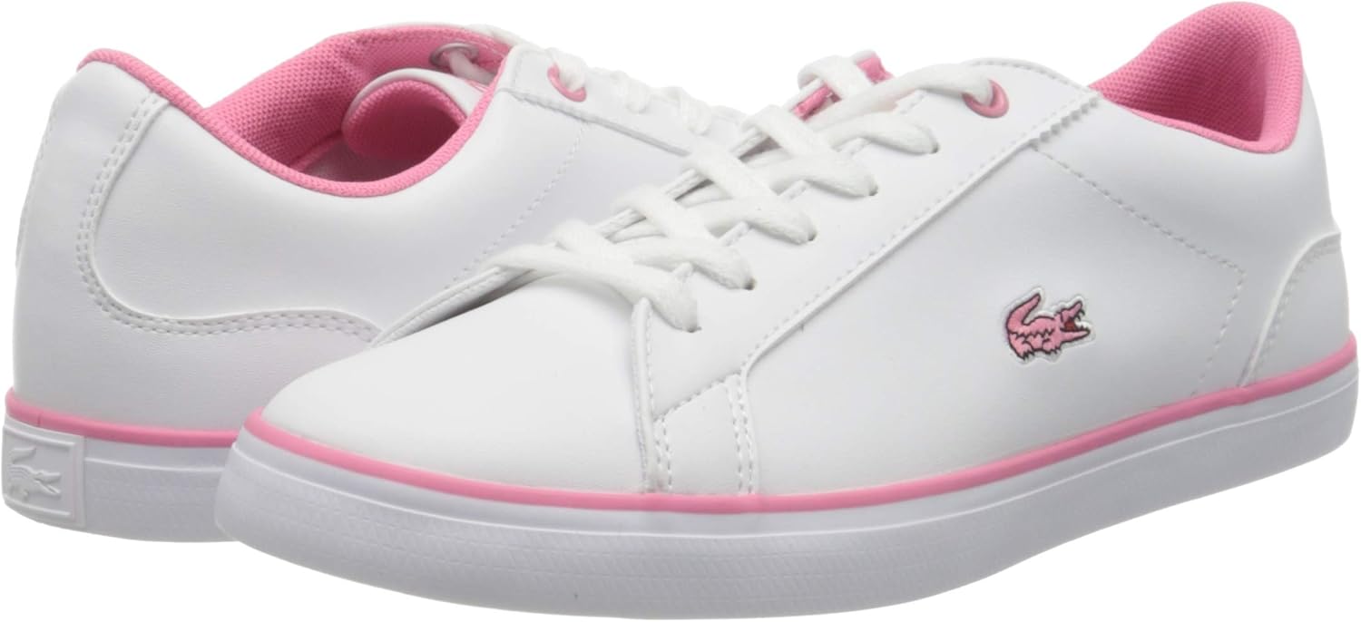 lacoste pink and white trainers