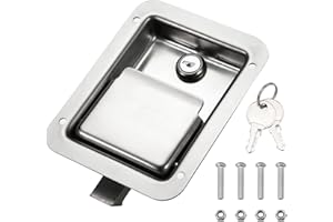 Loclink Truck Tool Box Lock Replacement kit, Stainless Steel Locking Paddle Latch for Truck Bed Toolbox Handle, Trailer Door, RV, Camper, ATV, UTV, 5.85" L x 4.25" W with keys