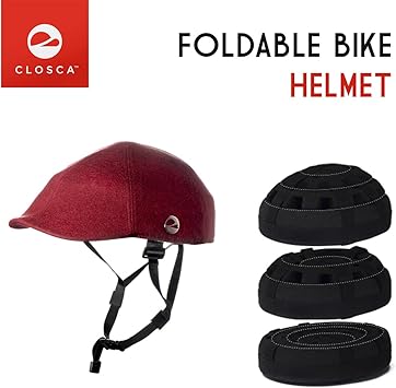 Amazon Closca クロスカ 畳める街乗り自転車ヘルメット ダックビル レッド L 58 5cm 61 5cm Closca 大人用ヘルメット