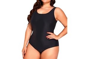 Holipick Womens Plus Size One Piece Swimsuits Tummy Control Bathing Suits Sporty Swimwear