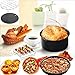 AIQI 5 Piece Air Fryer Accessories, Including Cake Barrel, Pizza Pan, Metal Holder, Skewer Rack and Silicone Mat for Gowise Phillips and Cozyna and More, Fit All 3.7QT - 5.3QT - 5.8QT