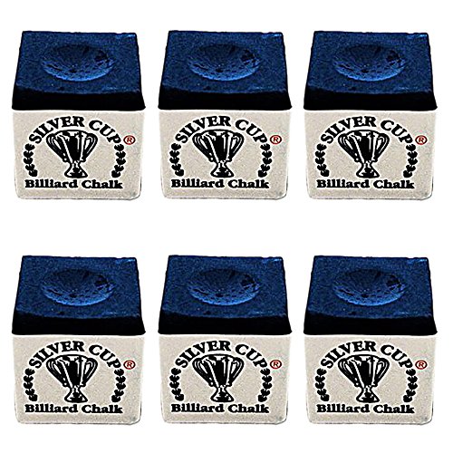 Silver Cup Half Dozen Royal Blue Pool Cue Chalk