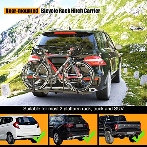 Goplus 2 Mountain Bike Rack Hitch Carrier, Upright Hitch Mounted Bike