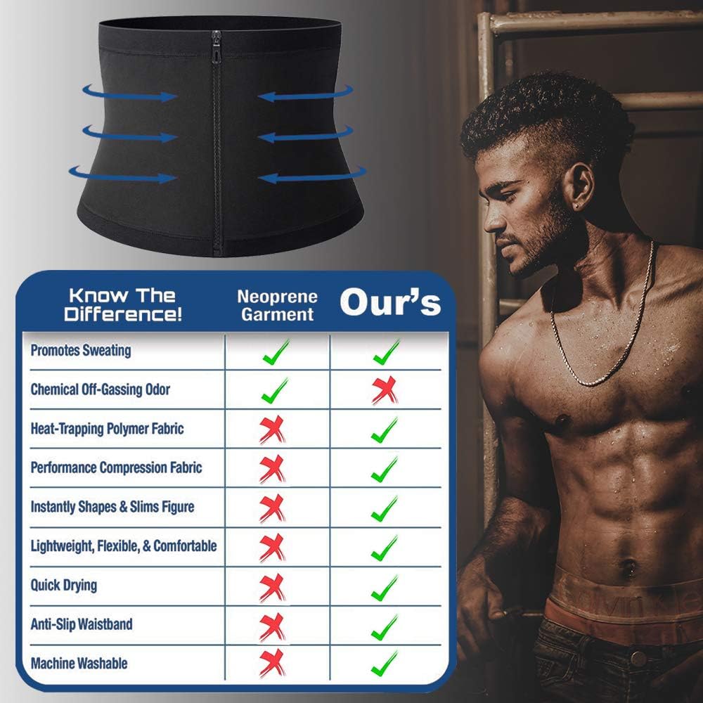 Nanooer Waist Trainer for Men, Waist Trimmer Sauna Sweat Workout Shaper: Sports & Outdoors