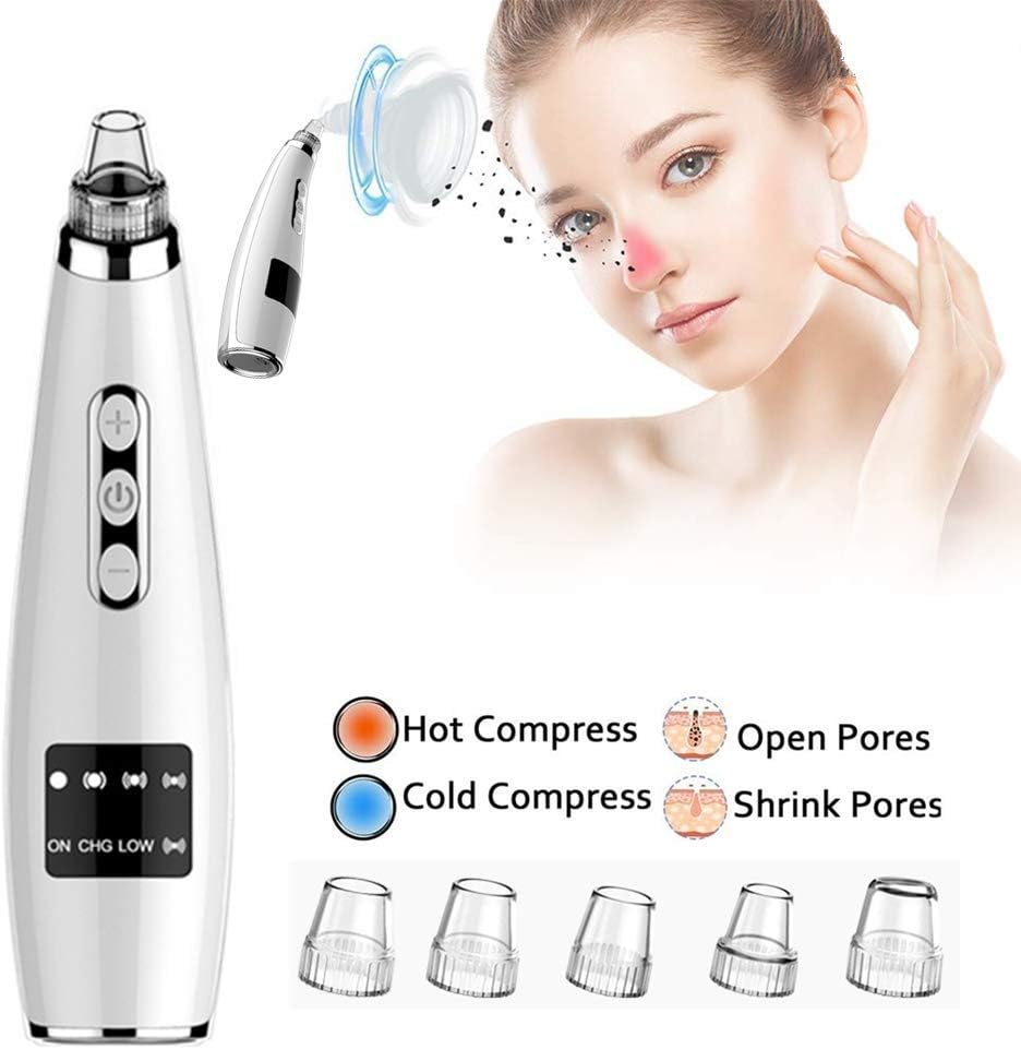Difini Blackhead Remover Vacuum, USB Rechargeable Skin Facial Pore Cleaner, Upgraded Pore Sucker Acne Extractor Tool with 5 Adjustable Suction Power