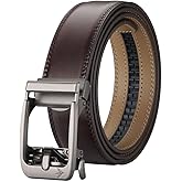 VANNANBA Genuine Leather Ratchet Belt Men Dress Automatic Buckle Belt for Men with Gift Box