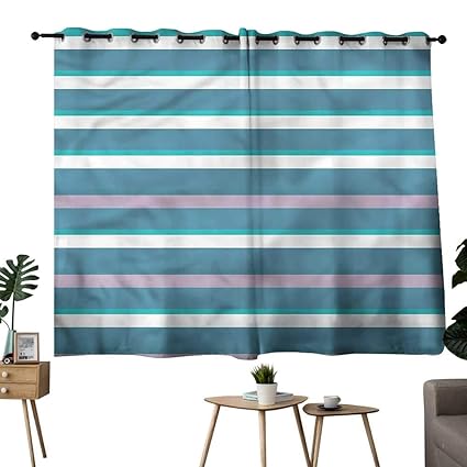 Amazon Com Diycon Customized Curtains Striped Turquoise Teal