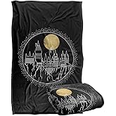 Harry Potter Blanket, 36"x58", Hogwarts Full Moon Line Art, Silky Touch Super Soft Throw Blanket