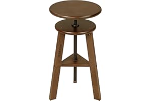 MEEDEN Walnut Drafting Stool with Solid Beech Wood, Height Adjustable Artist Studio Stool, Bar Stool, Office & Kitchen Stool, Perfect for Studio, Home Use, Bars