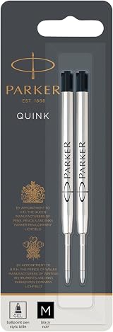 Parker Gel Pen Refills Medium 0.7mm Black QUINK Ink 2 Count view 7