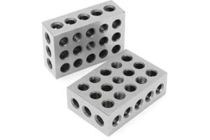 YKWYKW 1-2-3 Inch Blocks Matched Pair Ultra Precision Steel Parallel Blocks with 23 Holes 0.0002 Machinist Milling