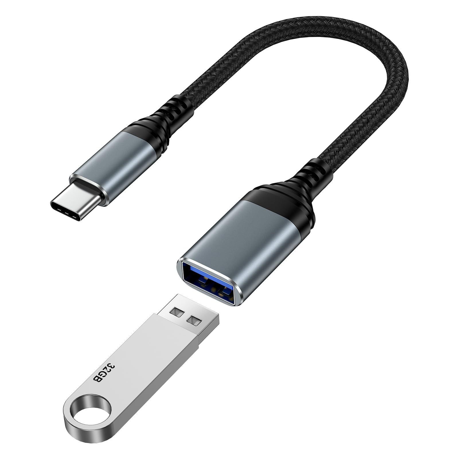 USB3.0 OTG Adapter, USB-A Female to USB-C Male Adaptor, USB to USB C Adapter 5Gbps Type C Dongle OTG Converter for iPhone 17e 17 Air 17 Pro 17 Pro Max MacBook,Samsung,Pixel,Camera,Flash Drive,Camera