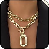 Titayen Chunky Necklace Layered Necklaces for Women Chunky Layered Necklaces Chunky Link Chain Choker Necklaces