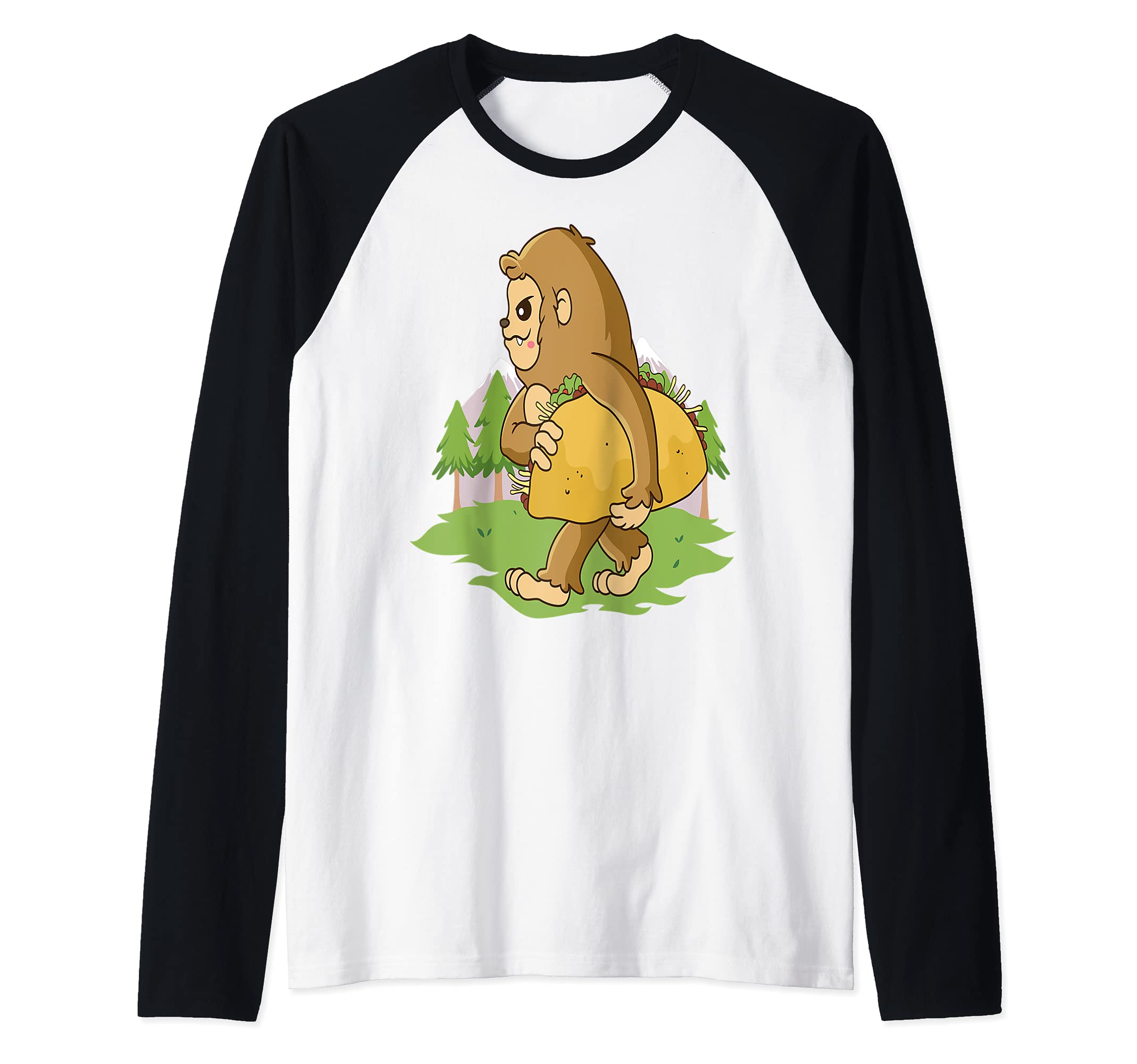 Taco Bigfoots Raglan Baseball Tee