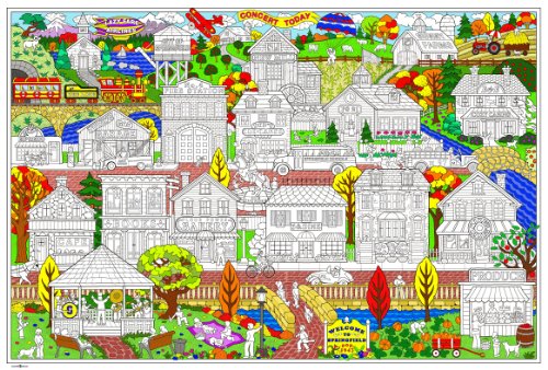 Stuff2Color Your Town - Giant Sized Poster - 32"x 22" Inches (Great for
Family Time, Adults, Kids, Classrooms, Care Facilities and Group
Activities)