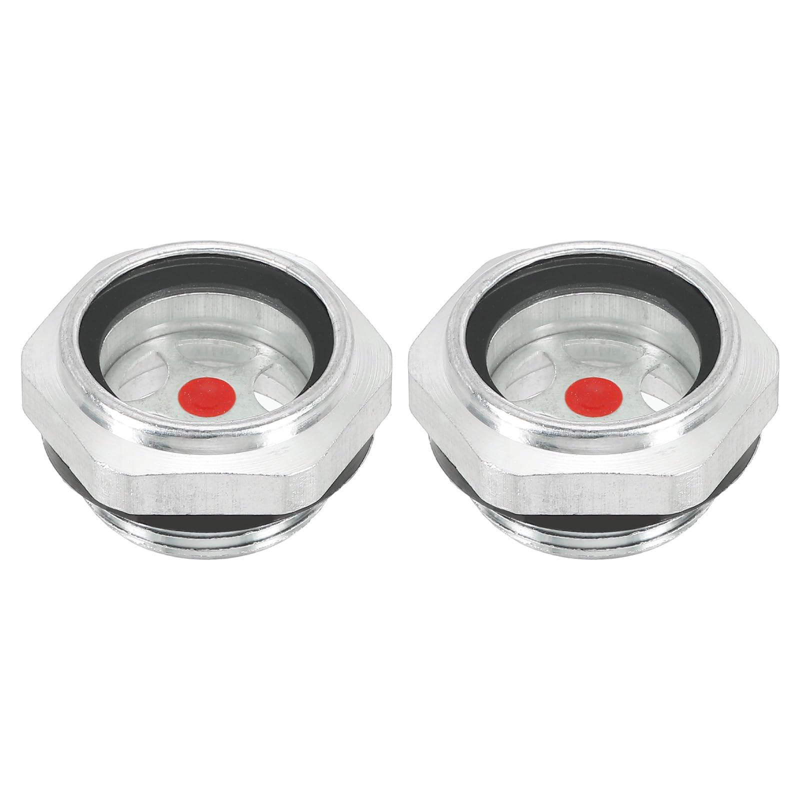 PATIKIL Air Compressor Oil Sight Glass, 2 Pack M26x1.5 Male Thread Aluminum Alloy Oil Liquid Level Gauge Air Compressor Parts with O-Ring