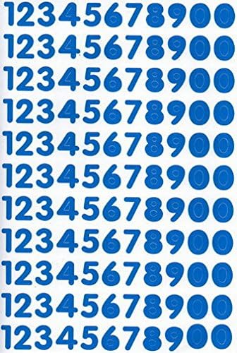 "10 Sheets" "0.7 Inch" Numbers Sticker Decal Graphic Logo Sign Stickers Office Car Blue
