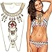 SUMAJU Collar Statement Necklace, Vintage Gemstone Bib Necklace Long Body Chain Jewelry for Women
