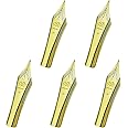 5 Spare Pen Nibs Extra Fine #6 for Jinhao 450, 750, 159, 100 and Double Dragon Fountain Pen