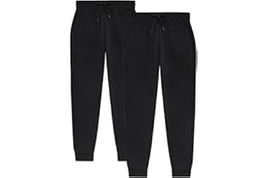 TEX2FIT 2-Pack Girls Joggers, Soft Fleece Sweatpants for Girls (2pcs Set)
