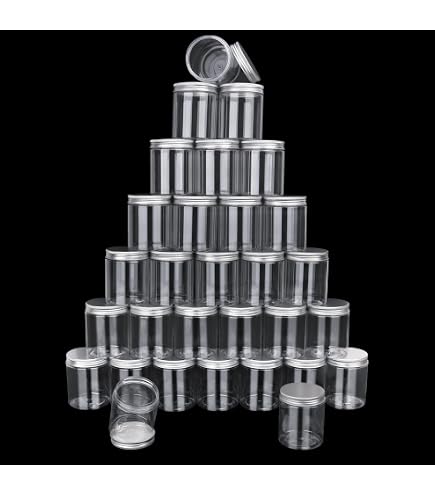 Amazon.com: KUKLIPJIM 47 Packs 8 oz Clear Plastic Jars with Clear