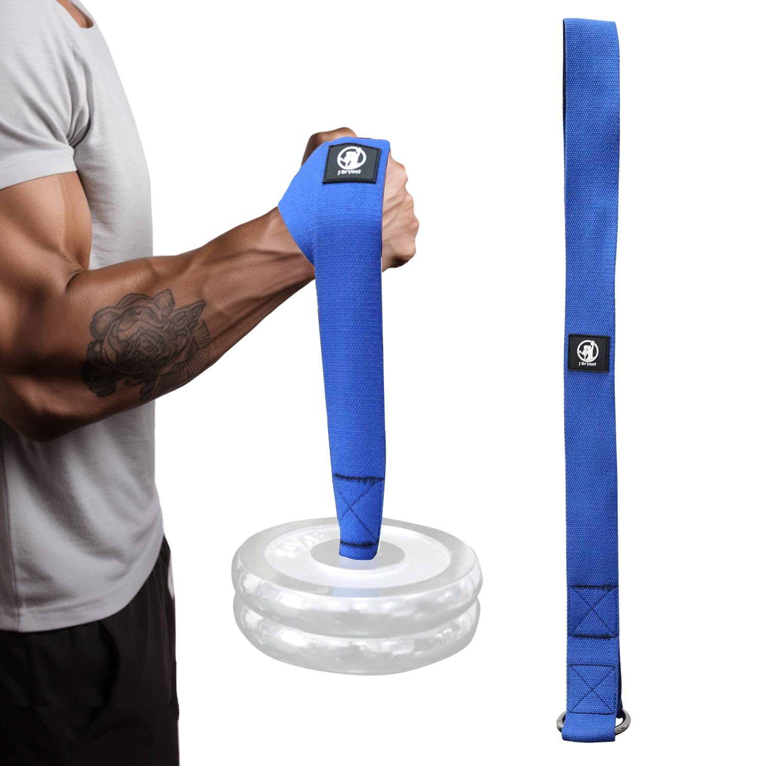 J Bryant Enhanced Arm Wrestling Training Loading Strap Suitable for Wrist Forearm and Biceps Workouts Compatible with 1 Inch and 2 Inches Barbell Plates Multifunctional Home Gym Fitness Equipment