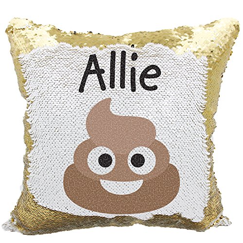 sequin poop pillow