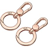 PATIKIL 2 Pcs Double Opening Snap Hooks Swivel Keychain Clasp Clips Metal Swivel Lobster Claw Clasp for Jewelry Making Crafts Backpack Bag Strap Phone Case, Rose Gold