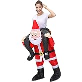 Arokibui Red Inflatable Santa Claus Costume Blow up Santa Costume Cosplay Party Halloween Xmas Christmas Suit Parade Carnival Suit