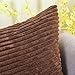 Home Brilliant Brown Throw Pillow Cover 18 x 18 Solid Supersoft Corduroy Stripes Square Throw Pillow for Couch S ofa Bedroom Living Room Chair, 18x18 inches (45cm), Brown
