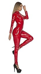 Metallic Bodysuit for Women PVC Leather Sexy