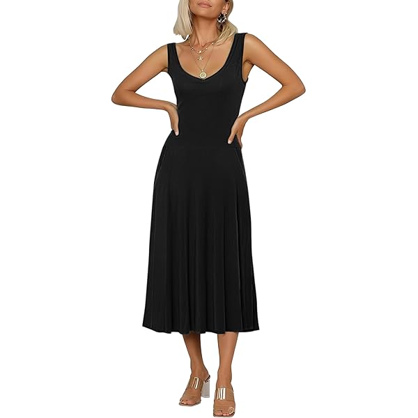 Sleeveless Dress For Women High Waist Solid Button Front