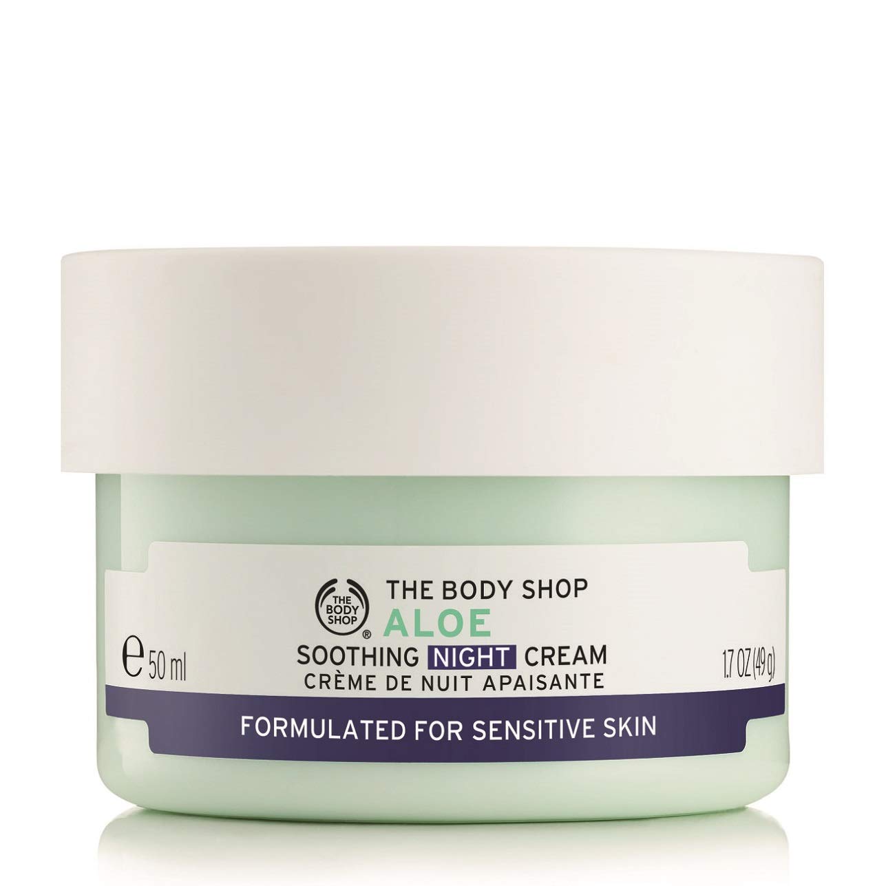The Body Shop Aloe Soothing Night Cream for Women (1x 50ml), Fragrance-Free, 48hr Hydration with Aloe Vera & Cica, Face Moisturiser, Night Face Cream