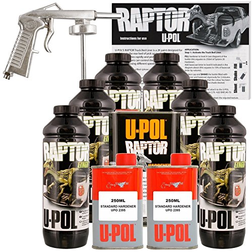 UPOL Raptor Black Urethane SprayOn Truck Bed Liner Kit w/ FREE Spray