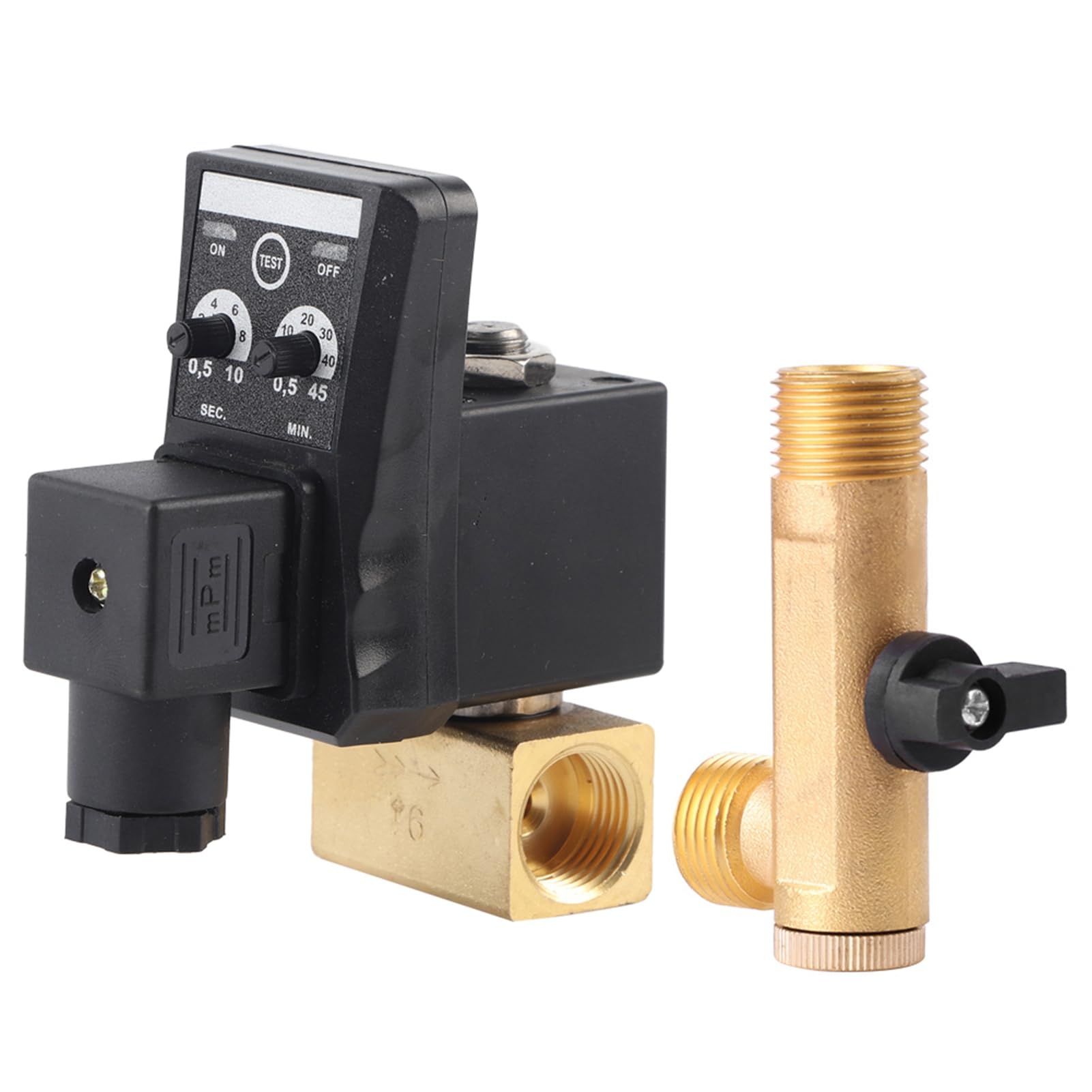 Haosie Air Compressor Water Tank Automatic Drain Valve, G1/2 DN15 Brass Check Valve, Programmable Air Compressor Drain Valve