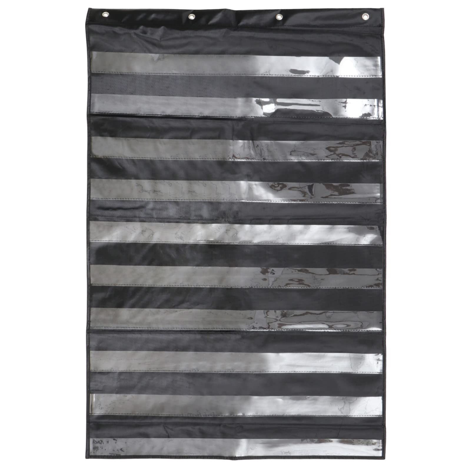 Yardwe Transparent Hanging Storage Bag Pocket Chart Organizer for Classroom and Home Educational Use Teaching Chart Pouch 43.31X27.56 Inches