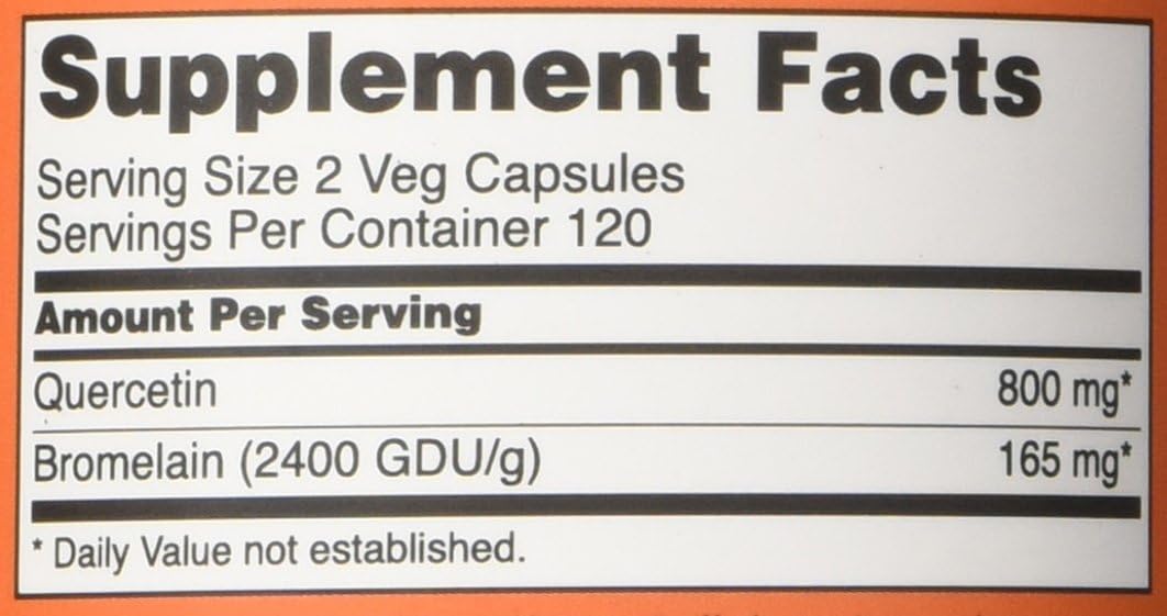 Quercetin with Bromelain Now Foods 240 VCaps: Health & Personal Care