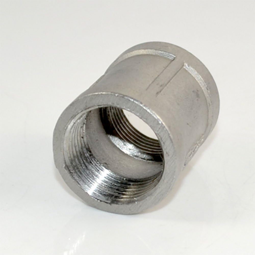 Megairon 3/4" x 3/4" NPT Female Threaded Coupling, Stainless Steel 304