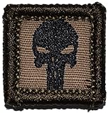 Punisher Skull 1x1 inch Morale Patch - Multiple Colors (Coyote Brown with Black)