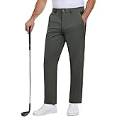 DOWMQ Mens Golf Pants Stretch Dress Casual Pants 28"/30"/32"/34" Quick Dry Lightweight Slacks for Men Trousers with 6 Pockets