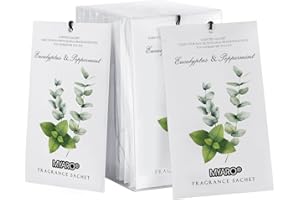 MYARO 12 PCS Eucalyptus Peppermint Scented Sachets for Drawer and Closet, Long-Lasting Sachets Bags Air Freshener Fresh Scents, Potpourri Bags Home Fragrance Sachet for Lover