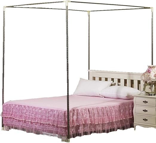 Amazon Com Stainless Steel Canopy Mosquito Netting Canopies Frame Post Twin Full Queen King Size Twin Xl Furniture Decor