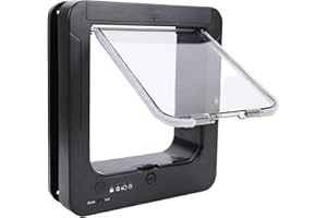 ciciglow Smart Cat Door for Interior & Exterior, Flap Opening Microchip Cat Pet Door with 2 Collar Activated Automatic Openin